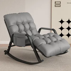 Ghế sofa đơn ghế trắng boucle Rocking Chair cho phòng khách xoay xoay ghế sofa ngồi có thể ngả cổ
