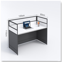 Cloison de bureau mobile insonorisée en verre trempé avec cadre en aluminium moderne, poste de travail pour bureau à domicile, école, personnalisable