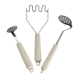 Ensemble d'écraseurs à pommes de terre en acier inoxydable, 3 pièces avec poignée en silicone, ustensile de cuisine pour écraser les légumes - Product Image 5