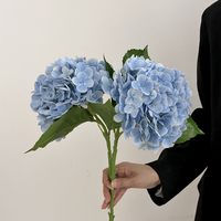 Haute Qualité Faux 176 Pétales Bleu Hortensia Maison Décoration De Mariage Latex Hortensia Artificielle Real Touch Hortensia Fleur