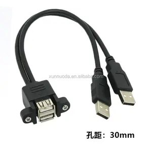 Montaggio A pannello Dual Port USB 2.0 Tipo A cavo di estensione