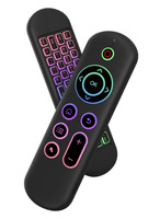 Kombo Keyboard dan Mouse Nirkabel Dual Mode M5 2.4G BT dengan Lampu Latar RGB dan Kode Belajar & Bergulir untuk Smart TV Box