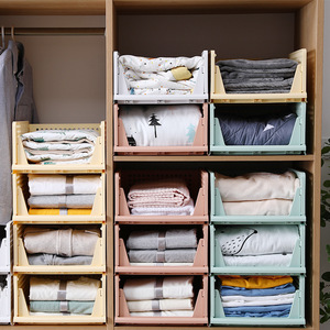 Organizzatore per Cassetti Portaoggetti, Contenitore Pieghevole in Plastica PP per <span class=keywords><strong>Armadio</strong></span>, Organizzatore Estraibile a Strati per Guardaroba - Product Image 2