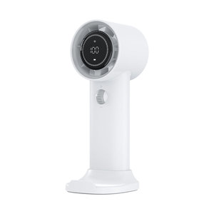 Ventilateur portable à main avec écran numérique, sans pales, puissance turbo, chargement USB, couleur blanche, autonomie de 8 à 12 heures - Product Image 3