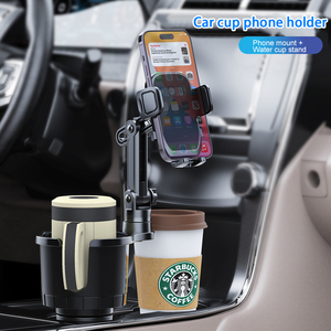 Soporte para teléfono con portavasos para coche 2 en 1, brazo largo ajustable universal, soporte giratorio de 360 grados para teléfonos inteligentes de 4-7 pulgadas - Product Image 3