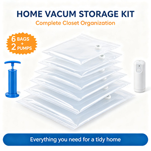 Kit de Almacenamiento al Vacío para el Hogar, Juego de Bolsas con Bomba de Vacío para Ropa, Mantas, Ropa de Cama y Organización de Armarios - Product Image 1