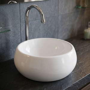 Lavabo carré en céramique moderne à poser sur comptoir, à prix abordable, pour salle de bain, équipement sanitaire - Product Image 2