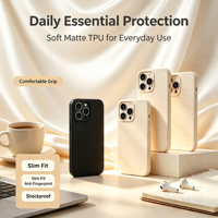 Casing HP TPU Matte Warna Polos untuk 16 Pro Max, Lembut, Tipis, Pelindung, Anti-Sidik Jari, Anti-Benturan, dan Anti-Selip