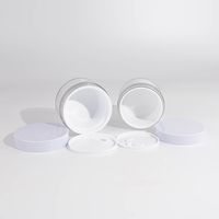 Usine directe 20g-200g clair épais PET double paroi bocaux en plastique avec bouchon à vis blanc pour emballage de crème cosmétique