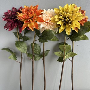 Fleur de dahlia artificielle en PU, toucher réaliste, faite à la main, pour mariage, fête, décoration de la maison, centre de table de bureau, vente en gros - Product Image 1