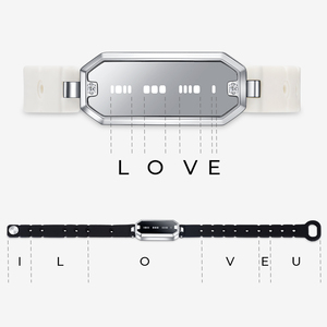Nouveauté <span class=keywords><strong>TOTWOO</strong></span> Bracelets de couple en silicone avec code Morse, bracelets intelligents à vibration tactile pour les relations à distance - Product Image 2
