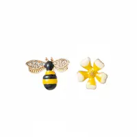 Artilady Fashion small Bee Earring Stud Drop Earrings For Women Floral 925 Sterling Statement Earring Valentine Jewelry