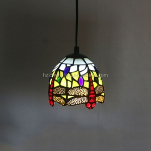 Lámpara de Araña Tiffany LongHuiJing de Venta Caliente, Iluminación de Vidrio de Colores, Lámpara de Libélula con Pantalla de 6 Pulgadas - Product Image 4