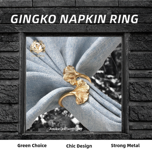 Anillo de Servilleta con Diseño de Hoja de Ginkgo Vintage, Nuevo Modelo de Metal, Hebilla para Servilletas de Hotel, para Bodas y Otras Ocasiones, Venta al por Mayor - Product Image 2