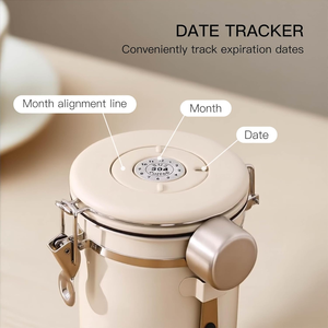 Recipiente de Acero Inoxidable para Café, Contenedor de Almacenamiento de Alimentos para Cocina con Cuchara Medidora para Café Molido, Granos de Café, Té, <span class=keywords><strong>Cereales</strong></span> y Azúcar - Product Image 5
