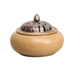 Boîte à thé en bambou de style chinois, cuillère à thé, ensemble de cérémonie du thé, boîte à thé en forme de pot en bambou, accessoires de rangement, bambou - Product Image 5