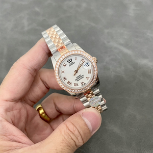 2025 relojes mecánicos automáticos Moissanite de lujo para mujer, bisel de diamante, cristal de zafiro, banda de acero inoxidable, diseño resistente al agua - Product Image 1