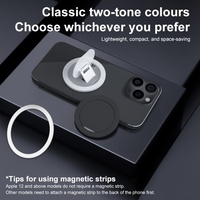 Support magnétique portable pour téléphone portable, mini rond 10*10*0.5mm, avec sangle réglable rotative à 360 degrés et anneau de maintien pour les doigts