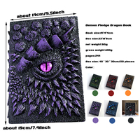 Carnet de notes vintage en résine avec œil de dragon 3D en relief, fait main, style livre de magie, journal de fantaisie, artisanat en cristal, décoration de table, cadeau, vente en gros