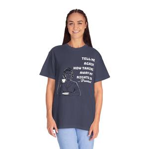 T-shirt féministe pour femmes Comfort Colors, manches courtes, col rond, 100% coton, imprimé graphique, tee-shirt avec message « Égalité des droits » - Product Image 1