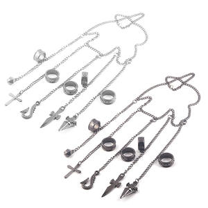 Bracelet Chaîne Pendentif en Alliage de Zinc Tendance Anime Mode <span class=keywords><strong>HUNTERxHUNTER</strong></span>, Accessoire de Costume Cosplay, Bague Cinq Doigts, Cadeau - Product Image 4