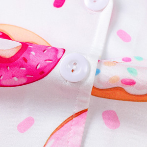 Conjunto de Pijamas para <span class=keywords><strong>Mamá</strong></span> e Hijos con Estampado de Donuts, 2 Piezas, Manga Corta, Ropa de Dormir de Verano, Antiarrugas, Suave - Product Image 4