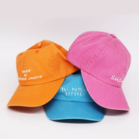 Blauwe geborduurde gewassen katoenen pet unisex casual baseballcap