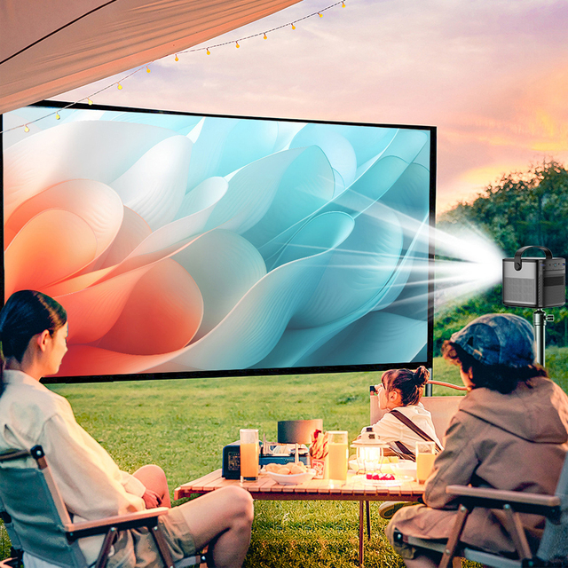 Smart Android 11.0 Full HD 1080P Built-in Battery 2.4G+5G Dual-Band WIFI 450 Ansi Lumens Home Theater Portable Mini Projector 4K