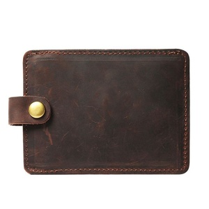 Boshiho Customized Crazy Horse Leather Business <b>Wallet</b> Card Holder <b>Men</b> Credit Id Coin Leather Front Pocket <b>Black</b> Slim - Product Image 5