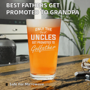 Souvenir : Verre à bière (Grand-père) de 16 oz pour l'annonce de grossesse, avec la citation « Seuls les meilleurs pères sont promus au rang de grand-père », compatible micro-ondes - Product Image 5