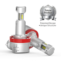 Phares LED de voiture PG H8 H11 à émission sur trois côtés, taille mini 1:1, équivalent halogène, lumière blanche 6500K avec brevet de conception utilitaire