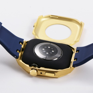 <span class=keywords><strong>Nouvelle</strong></span> arrivée <span class=keywords><strong>Lunette</strong></span> de montre en acier inoxydable plaqué or 18 carats Bracelet de montre en caoutchouc pour <span class=keywords><strong>Apple</strong></span> Watch - Product Image 3