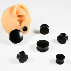 लकड़ी डबल फ्लड प्लग कान सुरंग प्लग मांस एक्संडर गेज स्ट्रेचर इयररिंग्स 8 मिमी-25 मिमी इयररिंग्स - Product Image 3