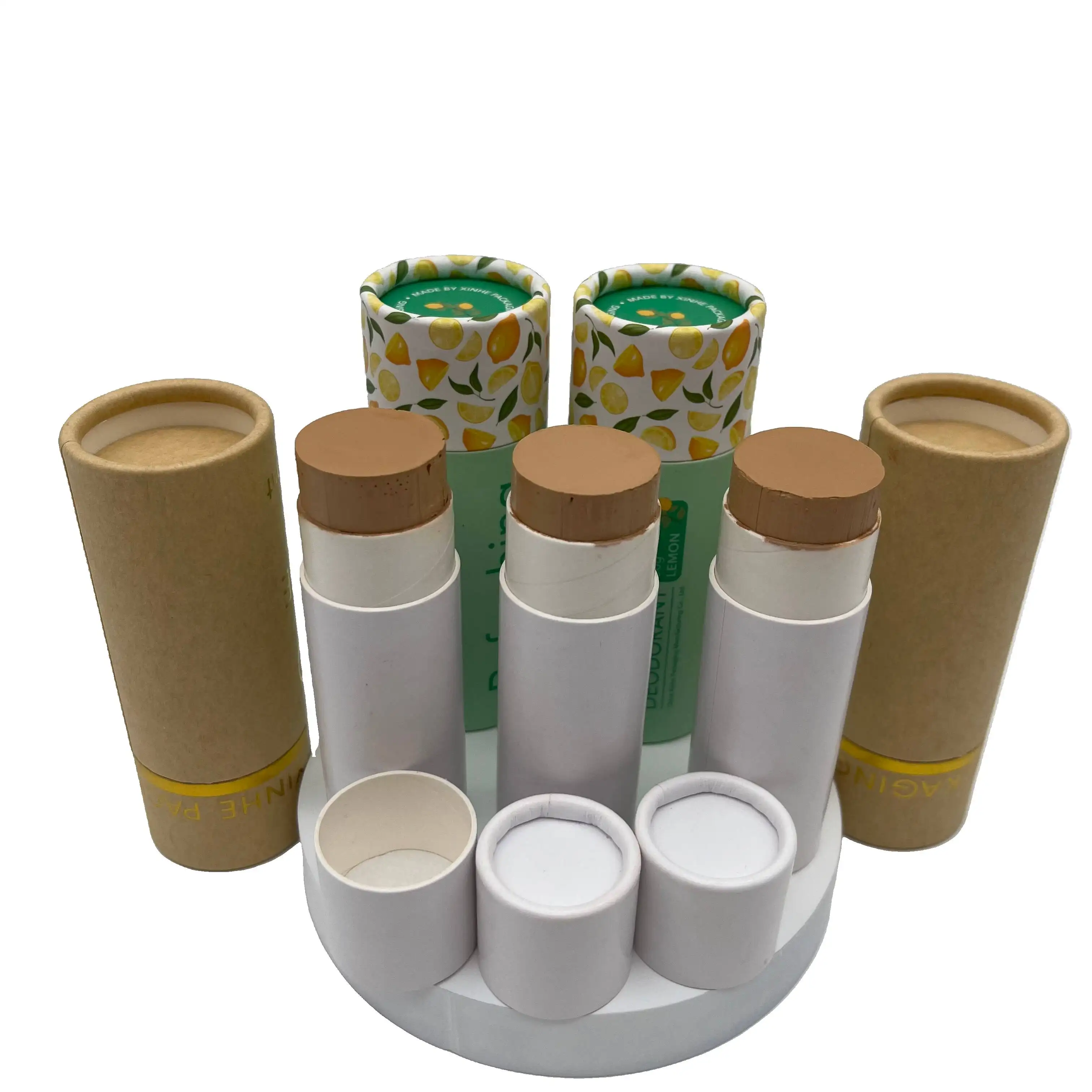 Tubi per balsamo per labbra in carta deodorante con tubo di carta cosmetici personalizzati biodegradabili vuoti