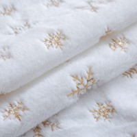 Nouveau chemin de table transfrontalier en peluche flocon de neige à paillettes de Noël, décorations pour restaurant et maison, chemin de table blanc en fausse laine