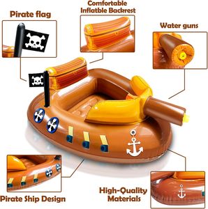 Bateau pirate gonflable personnalisé en gros, directement de l'usine, avec canon à eau pour enfants – <span class=keywords><strong>Jeu</strong></span> d'été en extérieur - Product Image 5