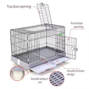 Yüksek kalite ağır tel çıkarılabilir örgü pedalı islak kuru köpek kafesi lüks nefes köpek evi ışıklık ile büyük köpekler için - Product Image 2