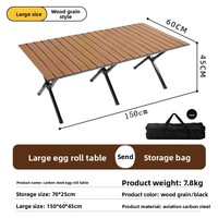 Table pliante portable XL en acier carbone pour 2 à 8 personnes, table de camping imperméable pour pique-nique et barbecue en extérieur