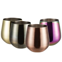 Verre à boire en acier inoxydable de 450 ml, tasse à café en cuivre, cocktail martelé, coupe Martell sans base