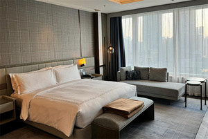 ชุดแผงเตียงและหัวเตียงขนาดเตียงคู่และขนาดคิงไซส์ชุดห้องนอนวัสดุไม้ MDF สำหรับโรงแรมราคาประหยัด - Product Image 4