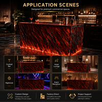 Comptoir de bar lumineux en résine à motif lave avec éclairage LED, idéal pour la maison, les salons, les boîtes de nuit, les hôtels et les événements.