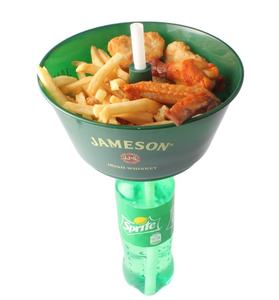 Plateau alimentaire en plastique rond, tasses et soucoupes 2 en 1, gobelet pour aliments et boissons avec paille, plateau pour nourriture, fabriqué au Vietnam - Product Image 3