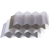Plaque de polycarbonate prismatique gaufrée transparente bleu-gris, largeur 1045 mm, longueur 4m, 5m, 6m, épaisseur 2,8 mm, pour puits de lumière et pergola