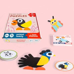 Divertidos Rompecabezas Educativos de Madera Montessori con Formas Geométricas de Animales y Colores para Niños - Product Image 1
