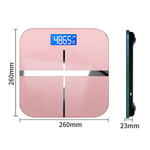ميزان حمام رقمي فاخر دقيق حتى 180 كجم، عالي الدقة، مصنوع من الزجاج المقوى، يعمل بالبطارية، ميزان لقياس نسبة الدهون في الجسم - Product Image 1