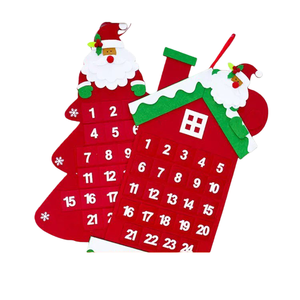 Calendario de Adviento Navideño de Fieltro con Diseño de Árbol de Navidad, Moderno, Ecológico, Personalizado, 60x43cm, Oferta - Product Image 6