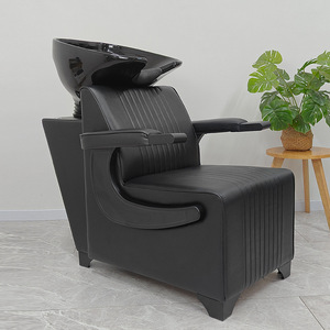 Fauteuil de salon de coiffure moderne et confortable, design type lit, avec bac à shampoing intégré, unité de lavage en plastique pour le dos, fauteuil de lavage de cheveux - Product Image 1