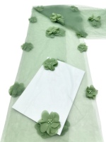 Tissu en dentelle florale brodée 3D avec perles et paillettes, 100% polyester, élégant et luxueux pour vêtements et robes