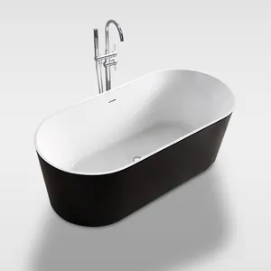 Bañera acrílica de pie para interior, jacuzzi de Color negro