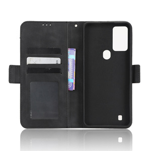 Étui portefeuille à rabat en cuir à rayures végétales avec emplacements pour plusieurs cartes, pour <span class=keywords><strong>téléphone</strong></span> <span class=keywords><strong>Wiko</strong></span> Voix/U616AT - Product Image 2